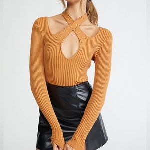 Revolve MinkPink Gianna Knit Long Sleeve Top M NWT